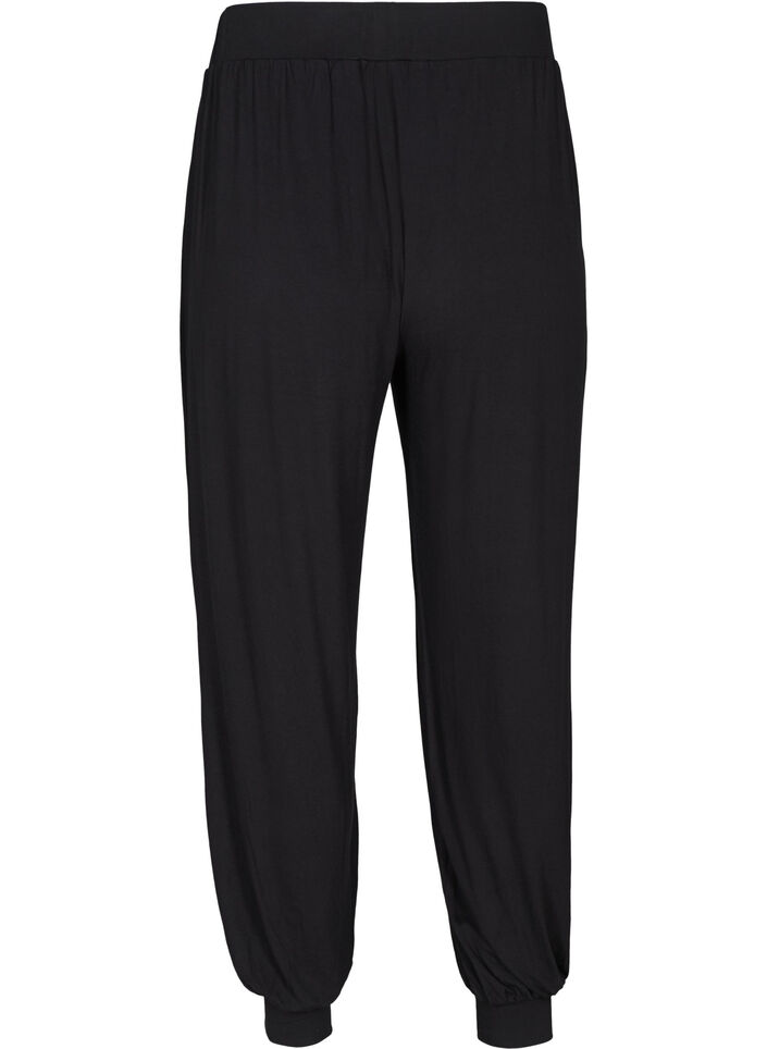 Pantalon ample en viscose avec poches, Black, Packshot image number 1
