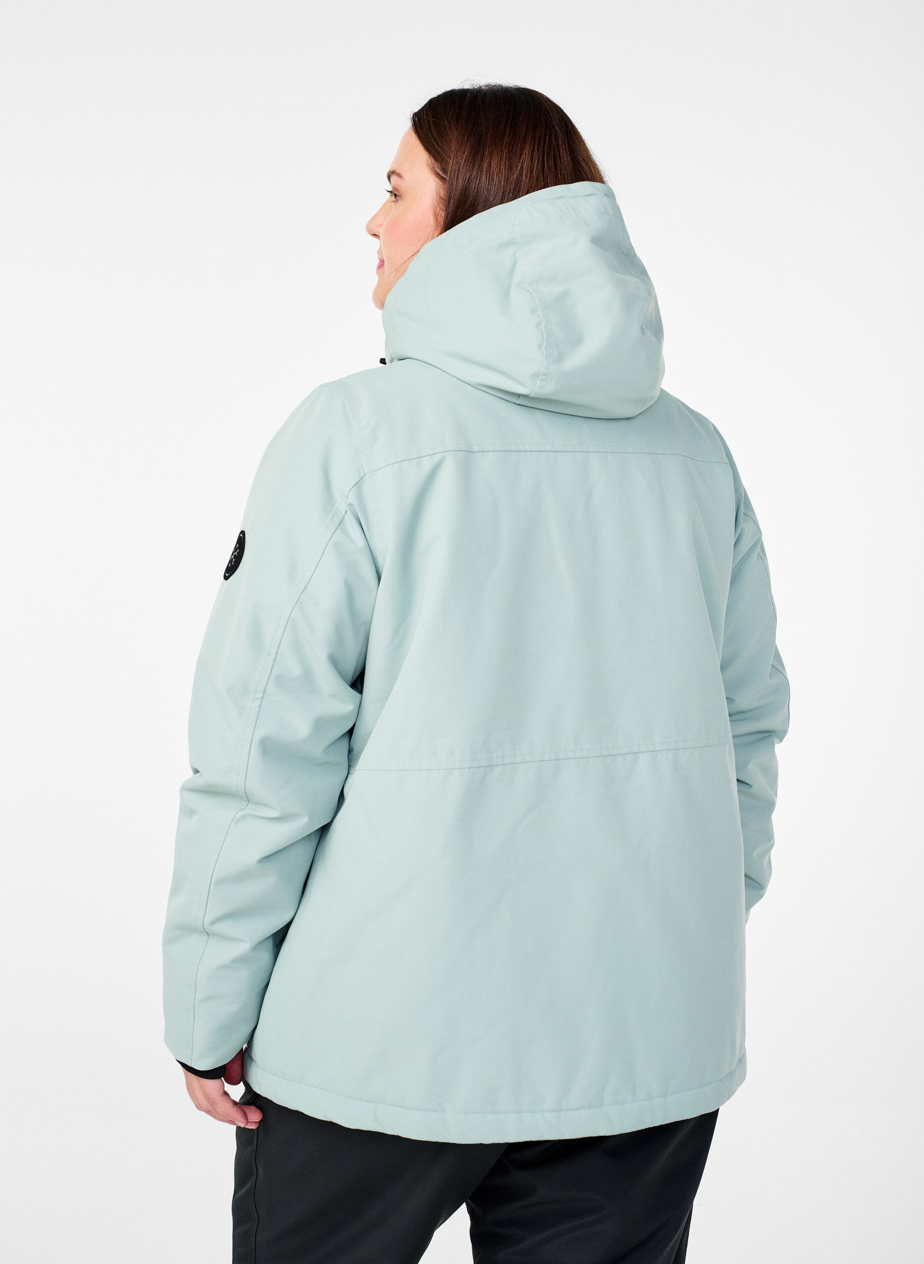 Zizzi Anorak de ski fonctionnel avec capuche, Vert clair, Model image number 2