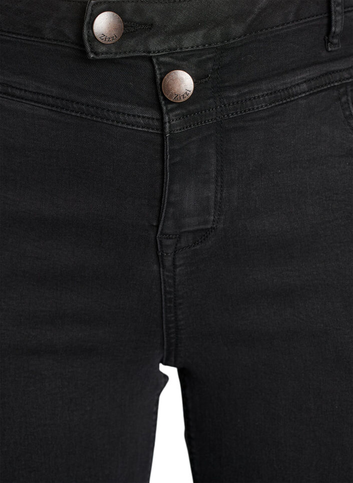 Jeans Gemma taille haute coupe droite, Noir, Packshot image number 2