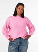 Pull c&ocirc;tel&eacute; &agrave; manches bouffantes et boutons, Rose, Model image number 0