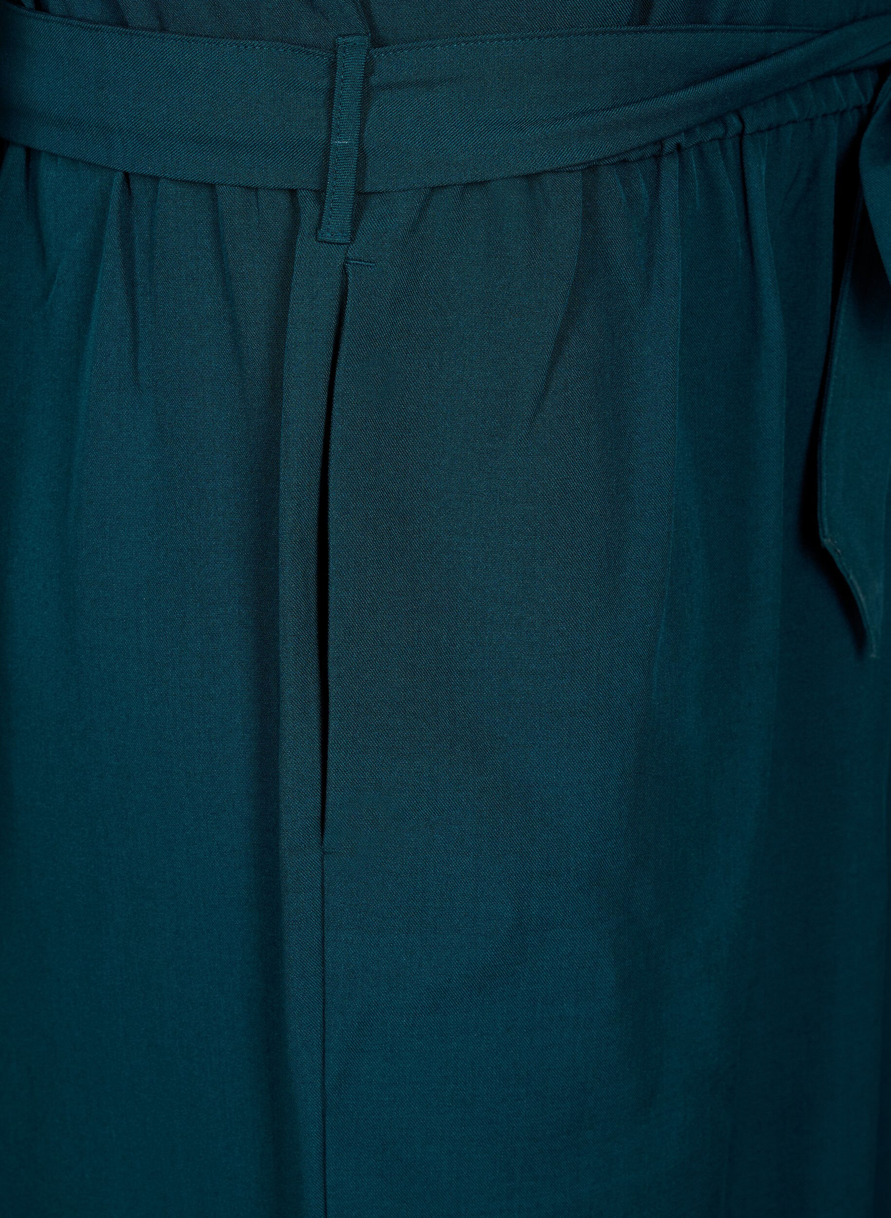 Zizzi Combinaison avec ceinture et manches courtes, Sea Moss Melange, Packshot image number 3