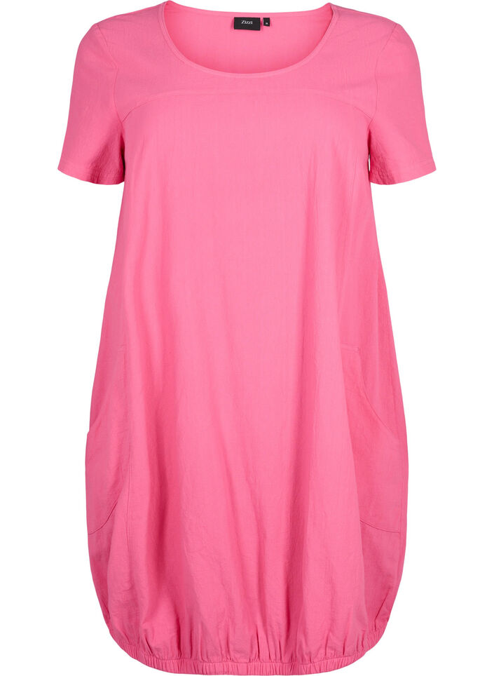 Robe en coton &agrave; manches courtes, Rose, Packshot image number 0