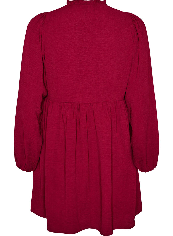 Robe coupe &eacute;vas&eacute;e avec une taille empire, Rouge, Packshot image number 1
