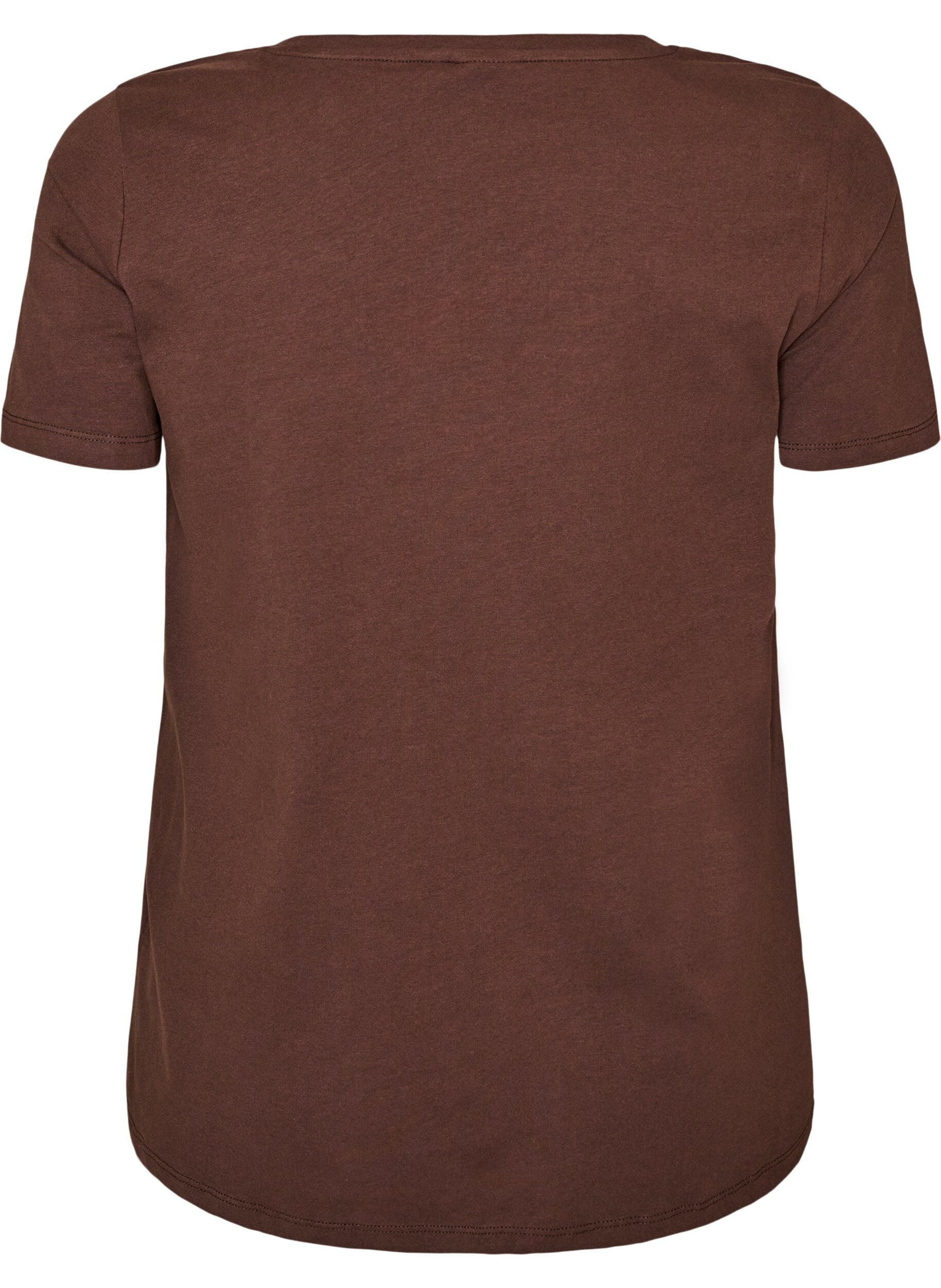 ZizziT-shirt en coton uni basique, Marron, Packshot image number 1
