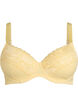 Soutien-gorge rembourr&eacute; avec dentelle et texture dobby, Jaune clair, Packshot image number 0