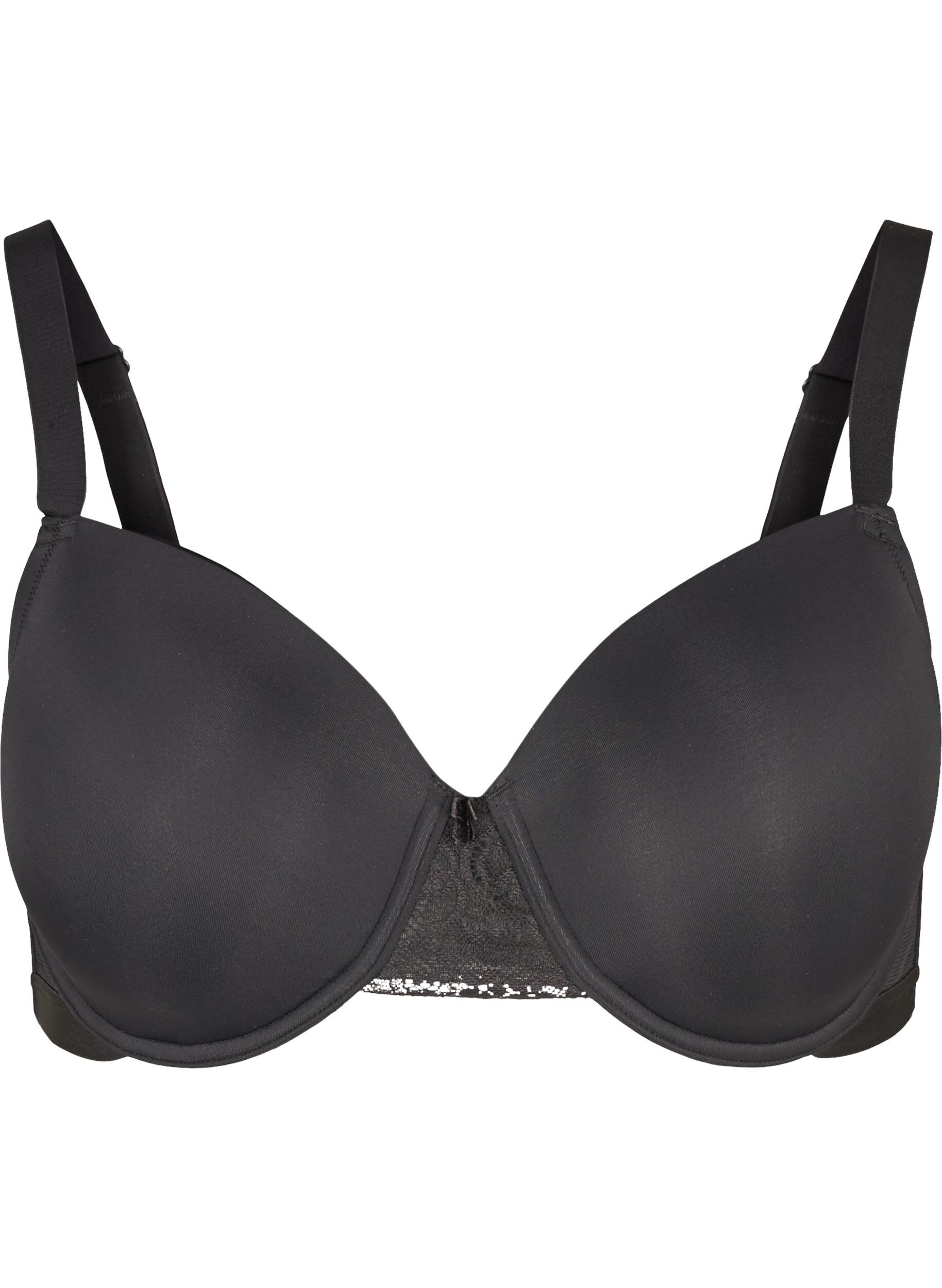 Zizzi Soutien-gorge moul&eacute; avec maille, Noir, Packshot image number 0