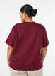 T-shirt coupe boxy en coton, Bordeaux, Model image number 2