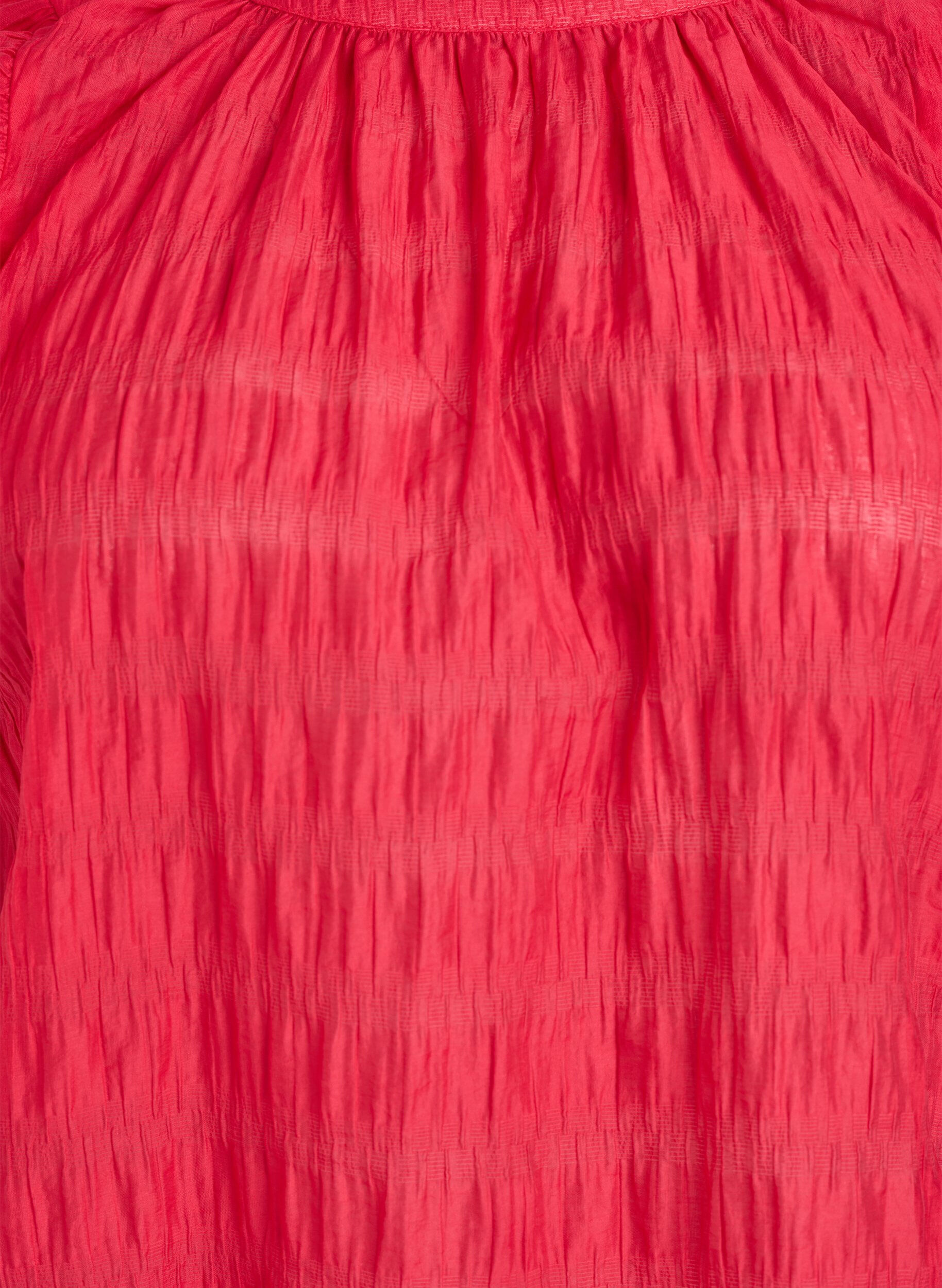 ZizziBlouse sans manches textur&eacute;e avec volants, Rouge, Packshot image number 2