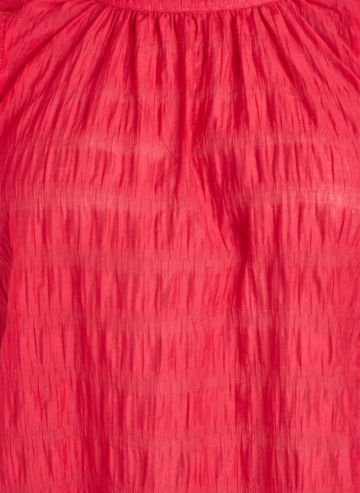 Blouse sans manches textur&eacute;e avec volants, Rouge, Packshot image number 2