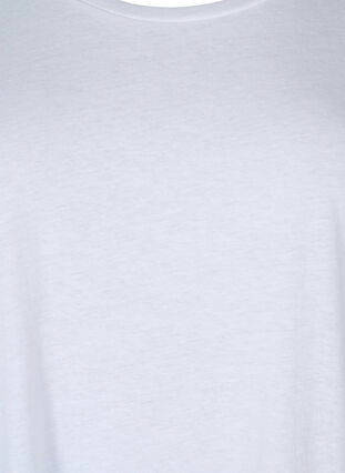 T-shirt à manches courtes en mélange de coton, Bright White, Packshot image number 2