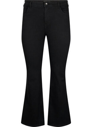 FLASH - Jean taille haute avec coupe bootcut, Black, Packshot image number 0