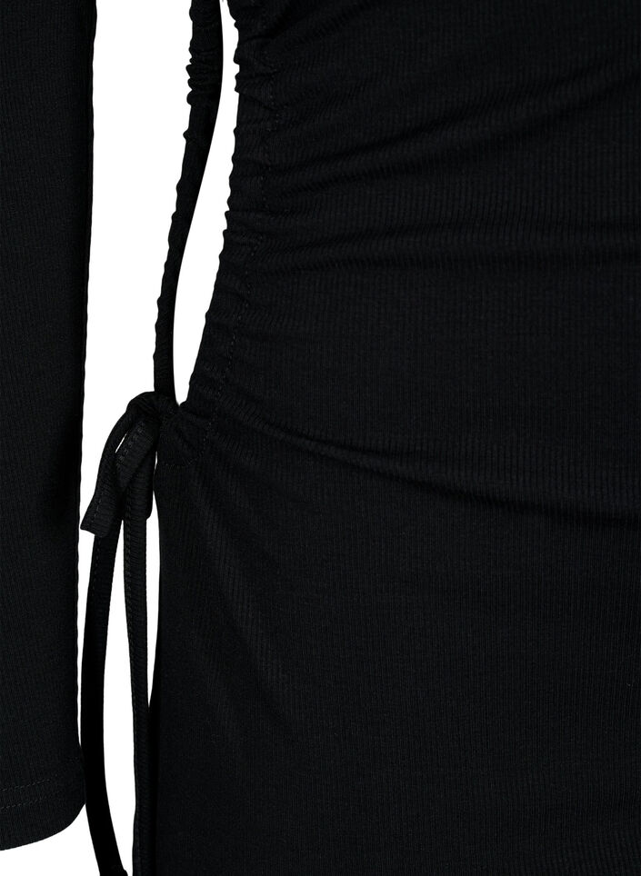 Robe moulante avec décolleté, Black, Packshot image number 3