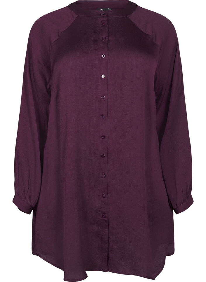 Chemise longue à boutons et manches longues, Potent Purple, Packshot image number 0