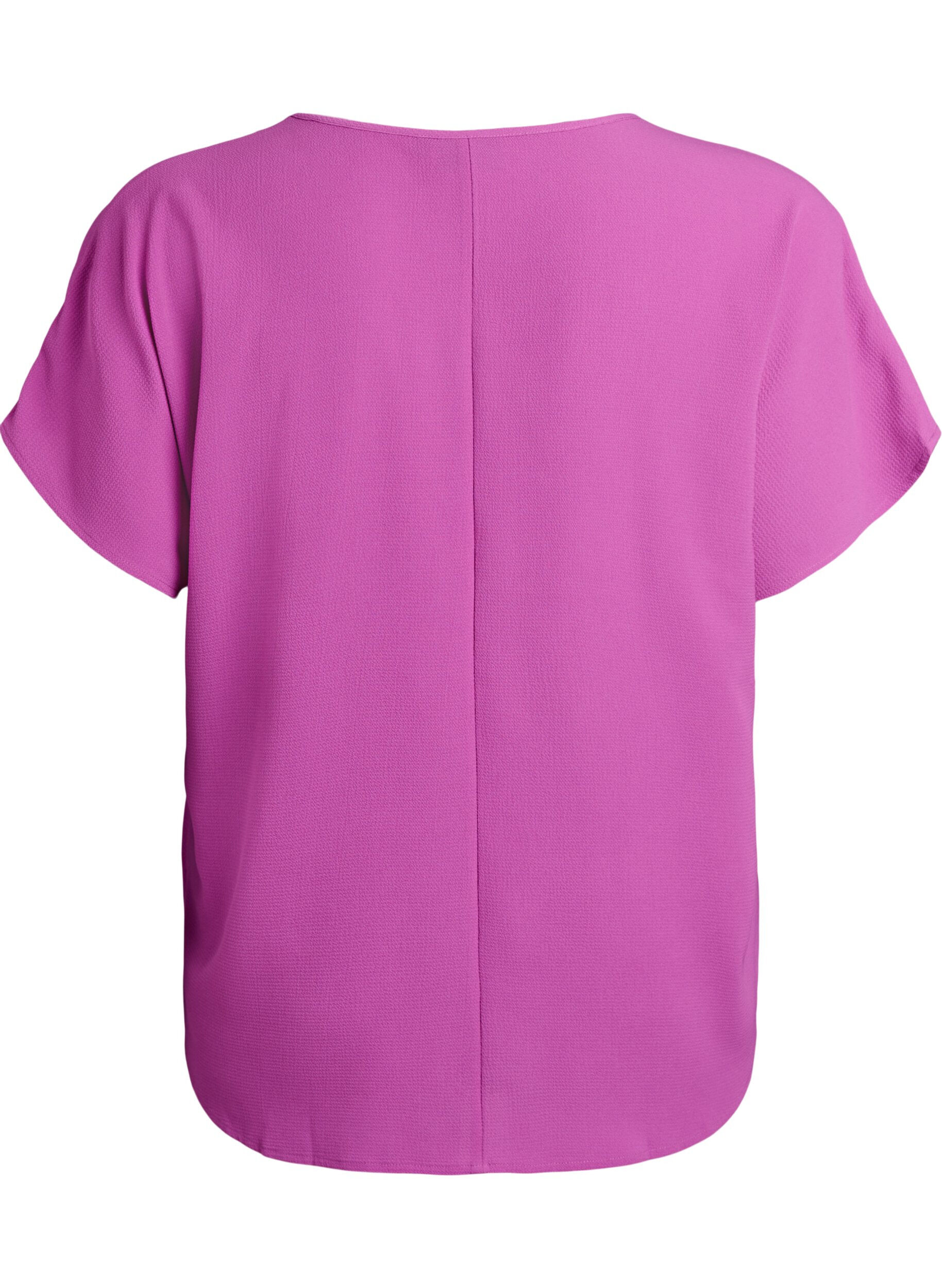 Zizzi Blouse &agrave; manches courtes et encolure ronde, Violet, Packshot image number 1