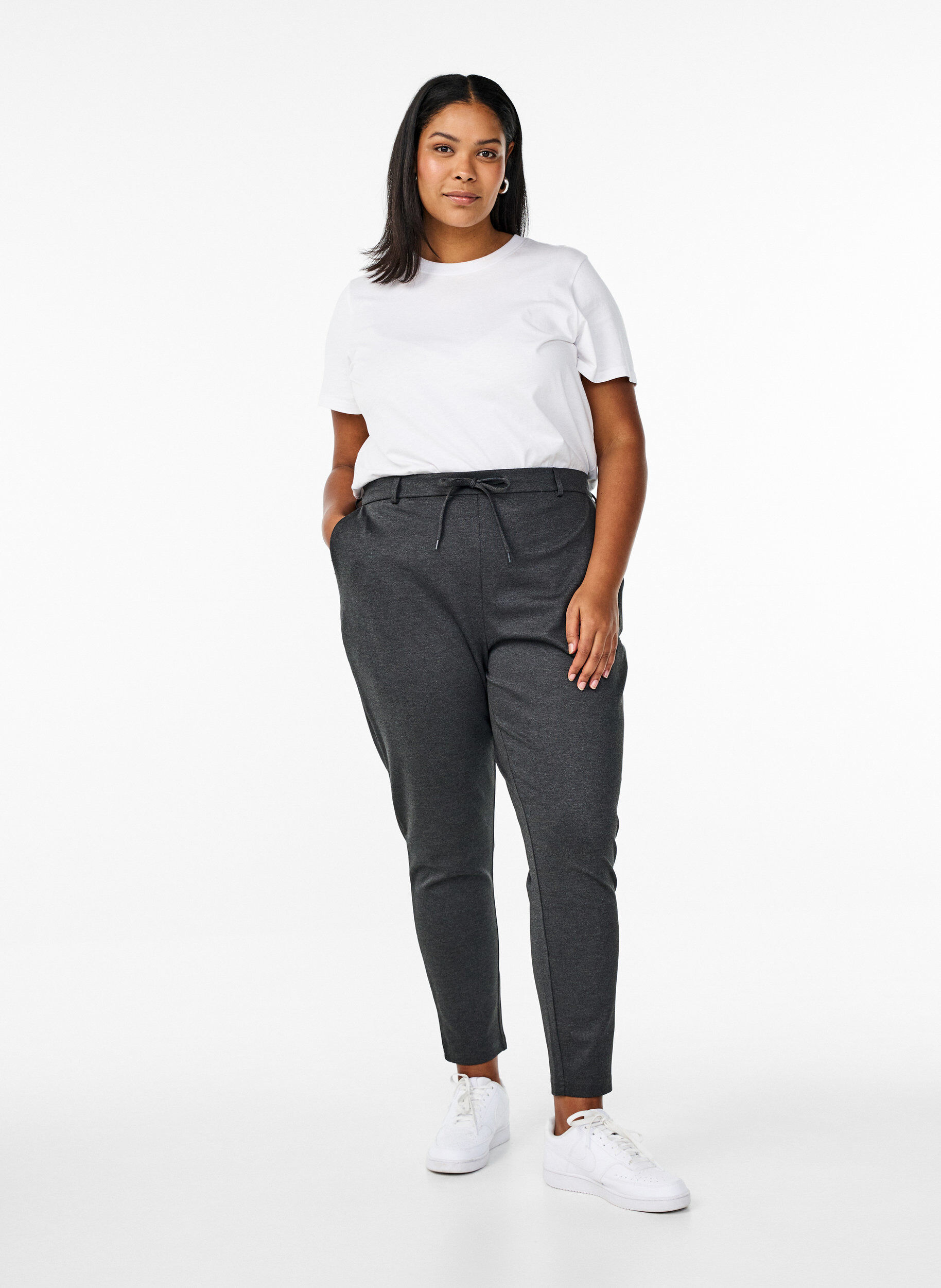 Zizzi Pantalon Maddison, Gris anthracite, Model image number 0