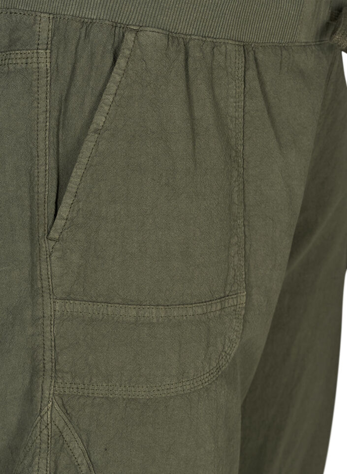 Pantacourt en coton, Vert, Packshot image number 2