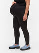 Leggings de grossesse en viscose avec boutons, Black, Model image number 3