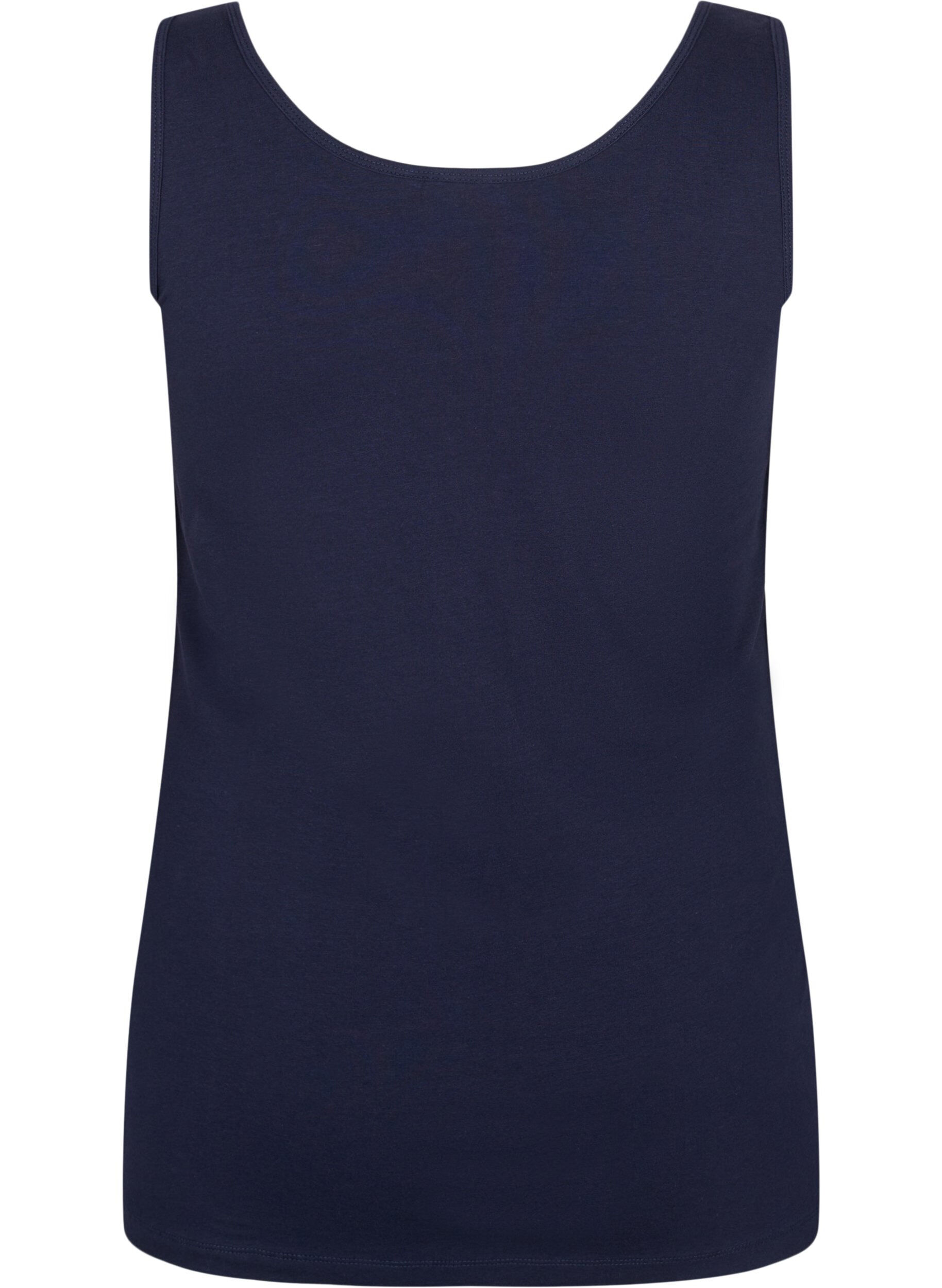 ZizziTop basique de couleur unie en coton, Bleu, Packshot image number 1