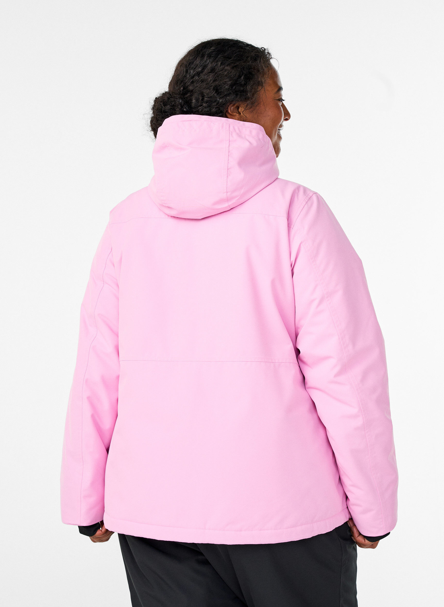 Zizzi Anorak de ski fonctionnel avec capuche, Rose, Model image number 2