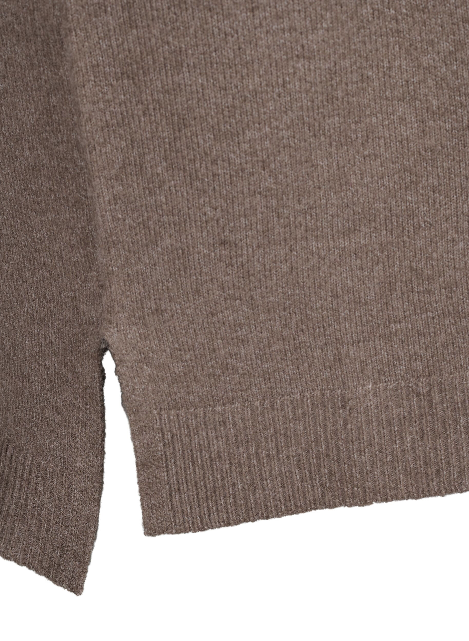 Zizzi Robe en tricot avec fente, Walnut/White, Packshot image number 3