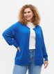 Cardigan en viscose avec fermeture boutonn&eacute;e, Princess Blue, Model image number 0