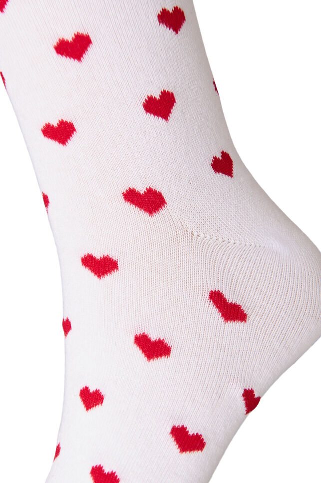 Chaussettes en coton &agrave; motifs, Blanc, Packshot image number 2