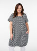 Robe en coton &agrave; manches courtes avec imprim&eacute;, Noir, Model image number 0