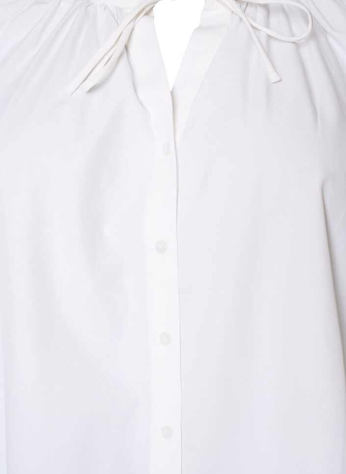 Chemisier avec fermeture boutonn&eacute;e et ceinture &agrave; nouer, Blanc, Packshot image number 2