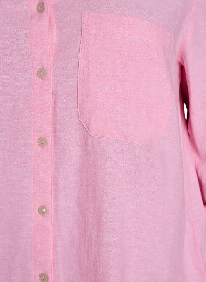 Chemise en lin et viscose avec manches 3/4, Rose, Packshot image number 2