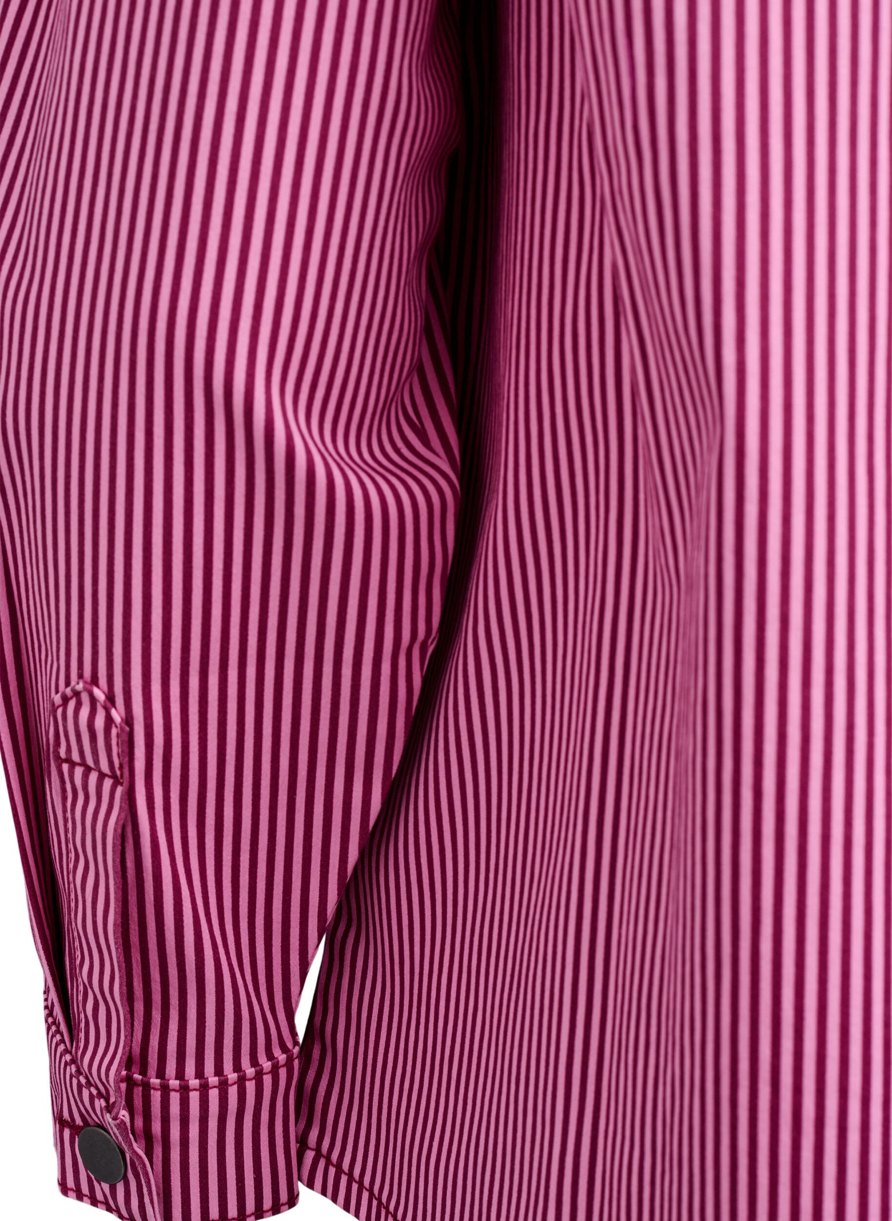 Zizzi Chemise ray&eacute;e avec poches, Rouge, Packshot image number 4