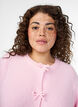 Cardigan en maille à manches courtes avec des nœuds, Rose, Model image number 3