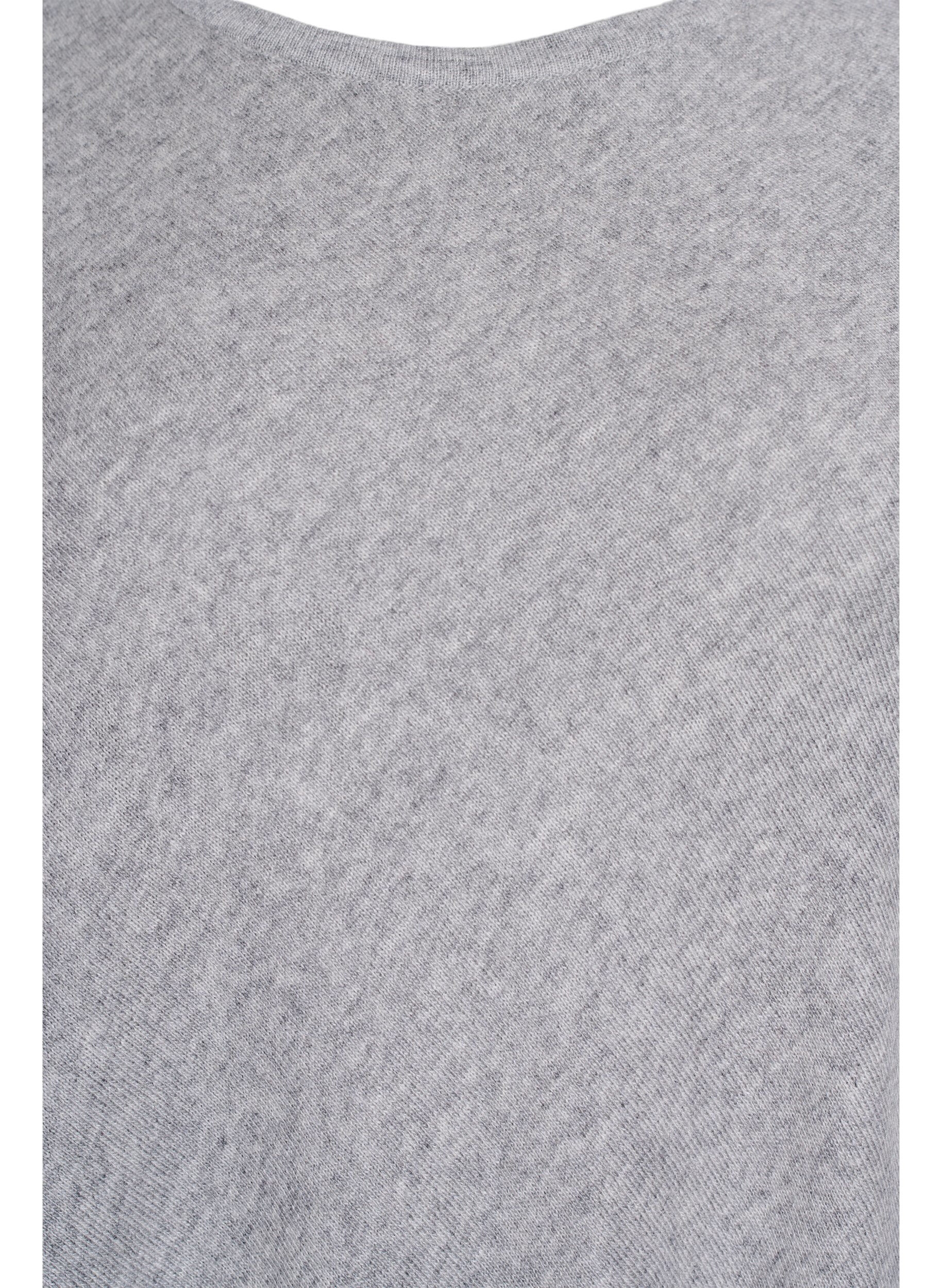 Zizzi Poncho en maille fine, Gris, Packshot image number 2