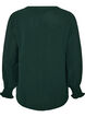 Blouse avec poignets smock&eacute;s et col en V, Vert fonc&eacute;, Packshot image number 1