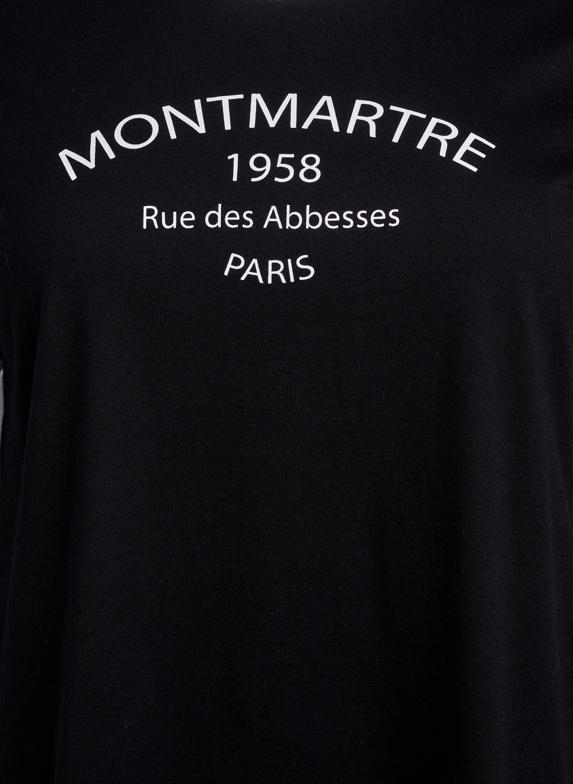 Zizzi T-shirt avec texte imprim&eacute;, Black w.An. Wh.Paris, Packshot image number 2