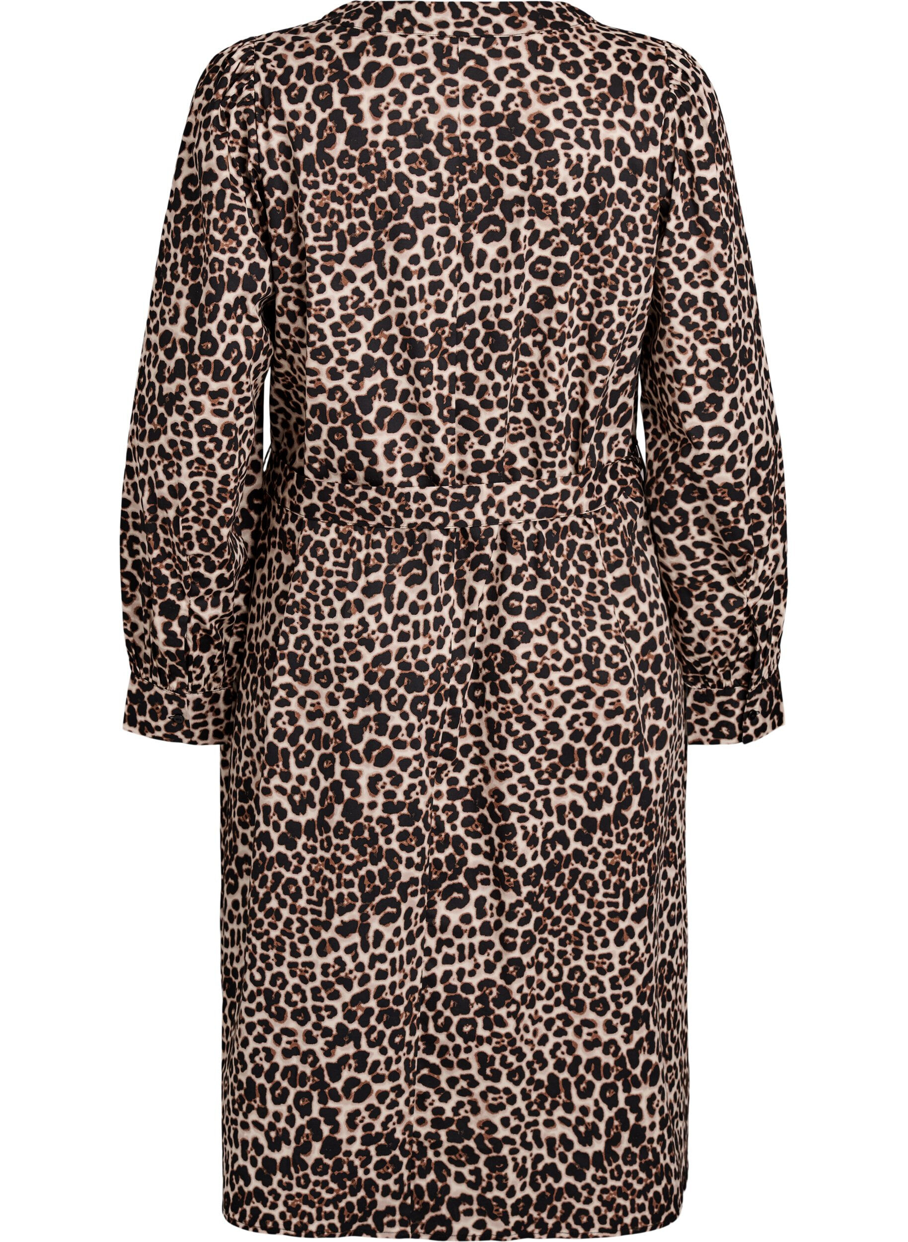 Zizzi Robe en coton bio avec ceinture &agrave; nouer, Marron, Packshot image number 1