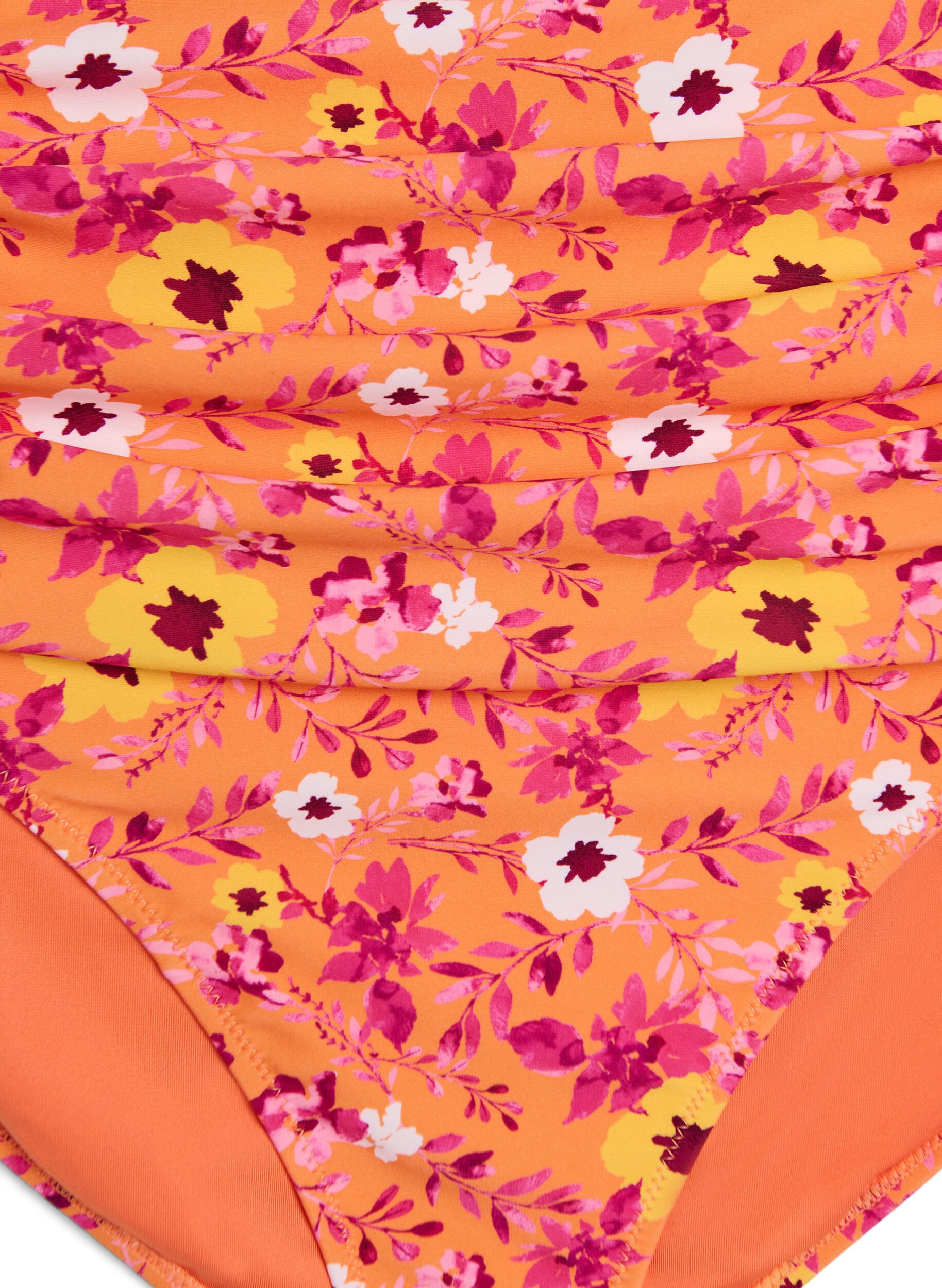 ZizziCulotte de bikini taille haute &agrave; motif, Orange, Packshot image number 2