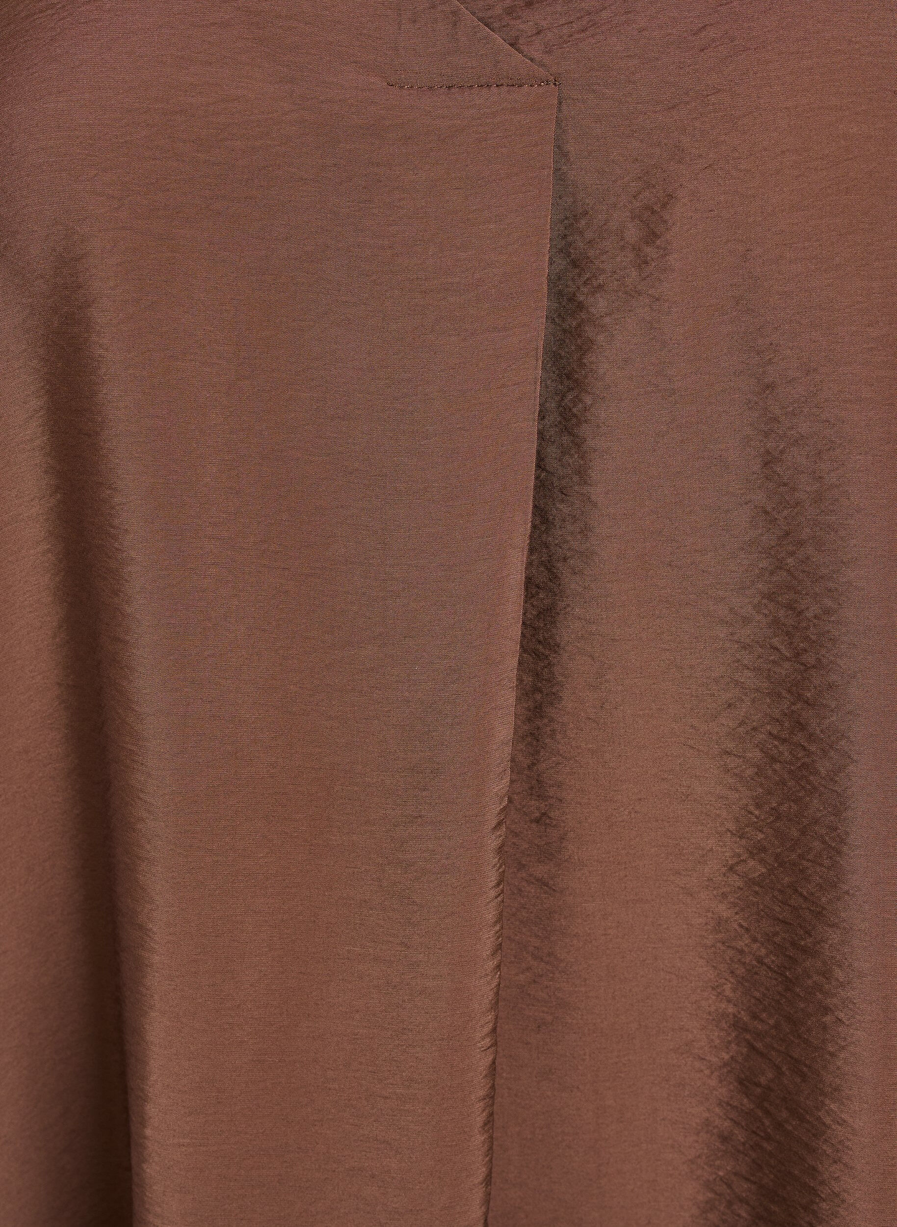 ZizziRobe &agrave; col en V en viscose, Marron, Packshot image number 2