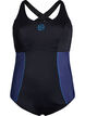 Maillot de bain de sport avec bretelles crois&eacute;es, Noir, Packshot image number 0