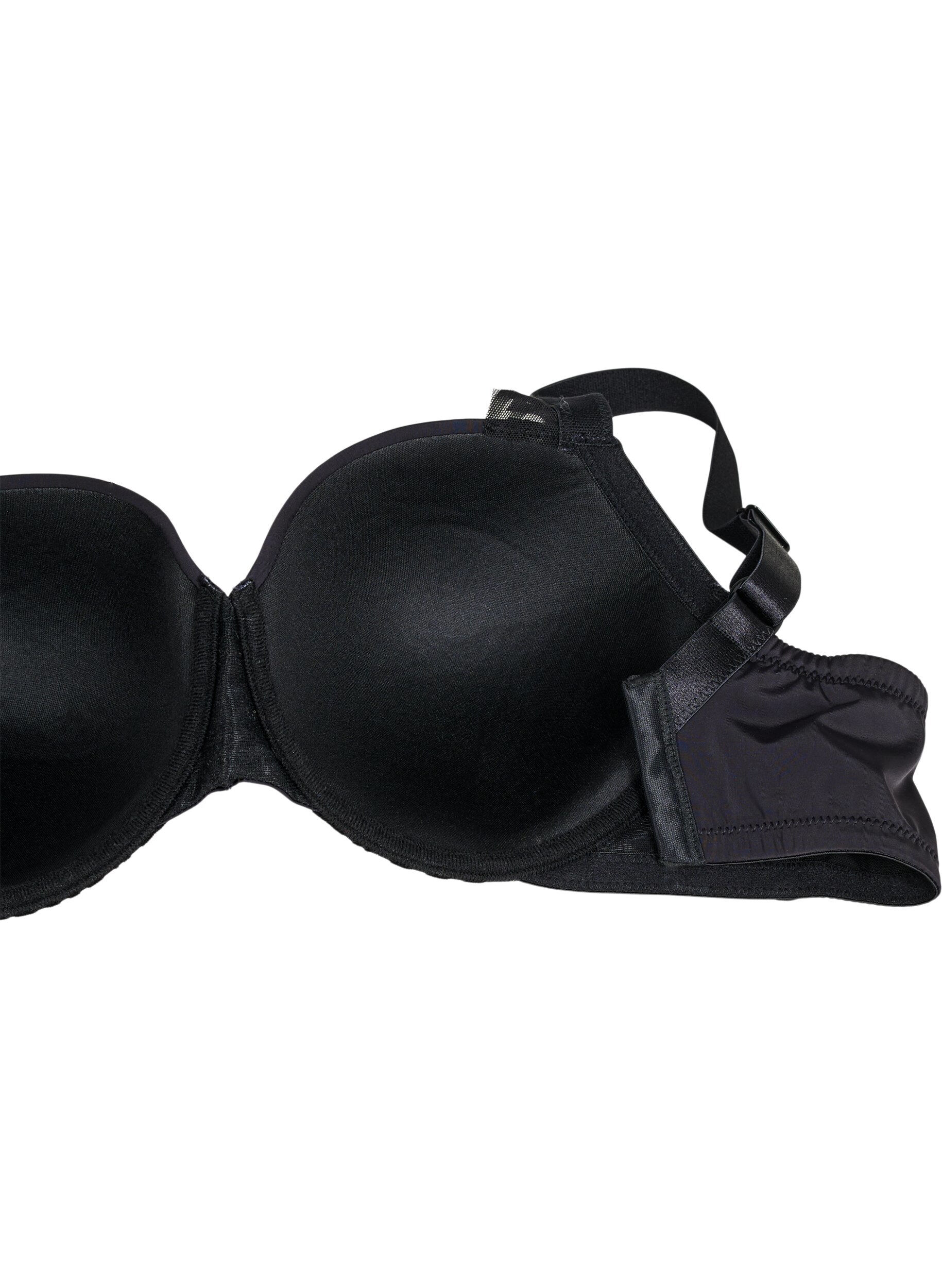 Zizzi Soutien-gorge moul&eacute; avec motif en velours, Noir, Packshot image number 3