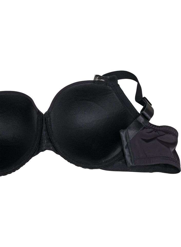 Soutien-gorge moulé avec motif en velours, Noir, Packshot image number 3