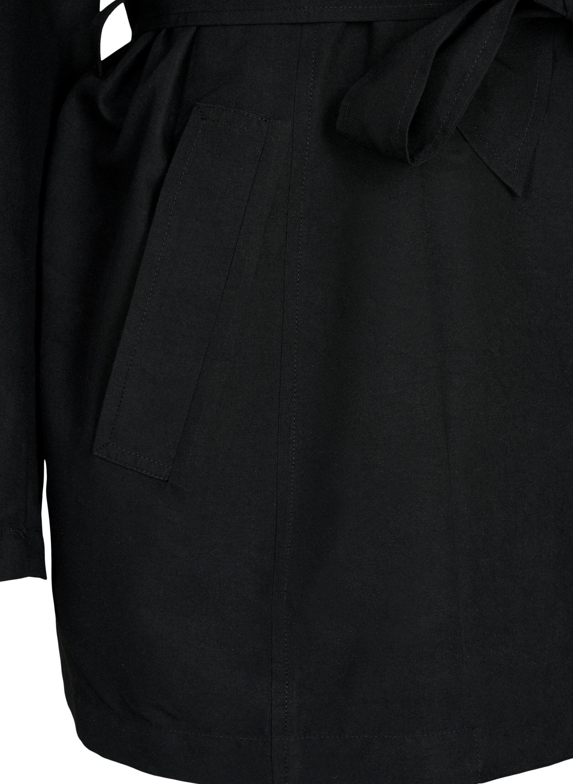 Zizzi Trench-coat avec ceinture et poches, Black, Packshot image number 3