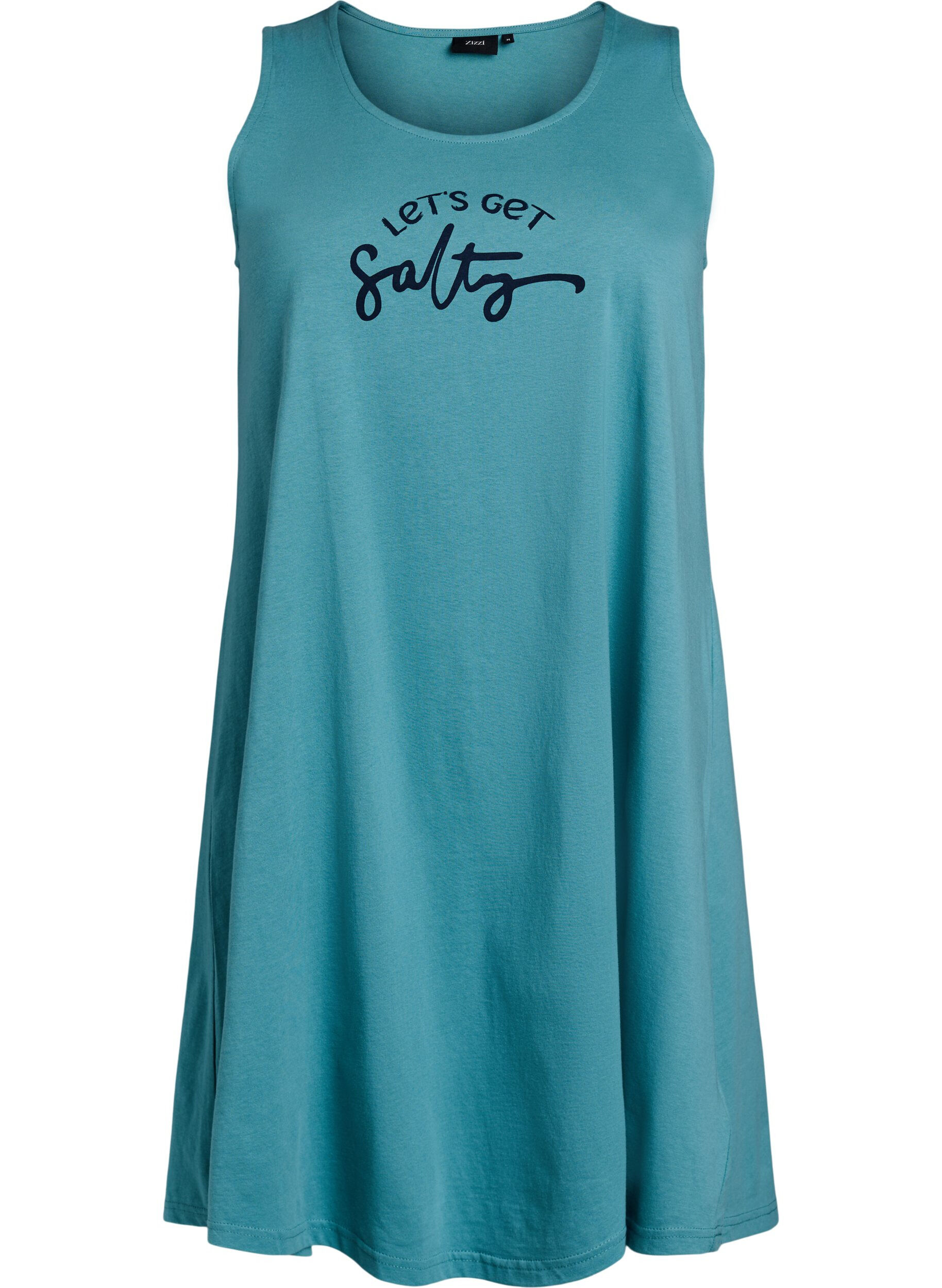 Zizzi Robe &eacute;vas&eacute;e sans manches, Bleu, Packshot image number 0