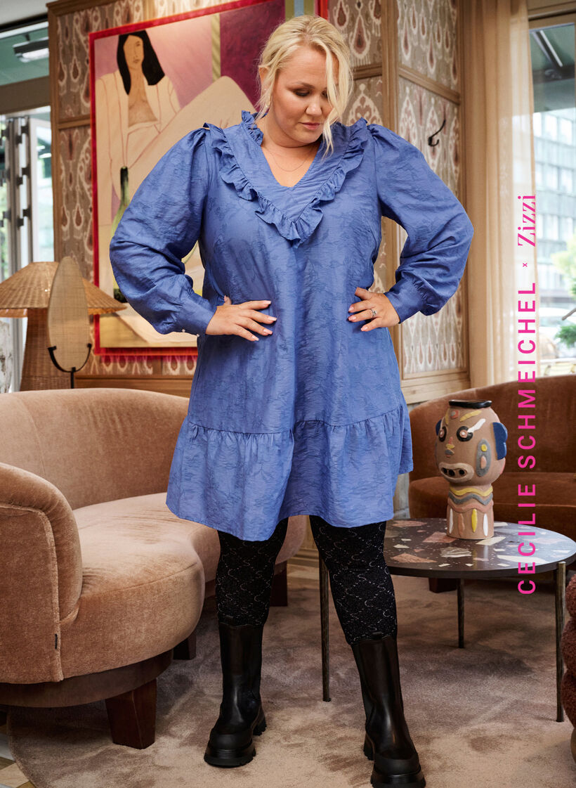 Leggings sans couture avec motif argenté, Black, Image image number 0