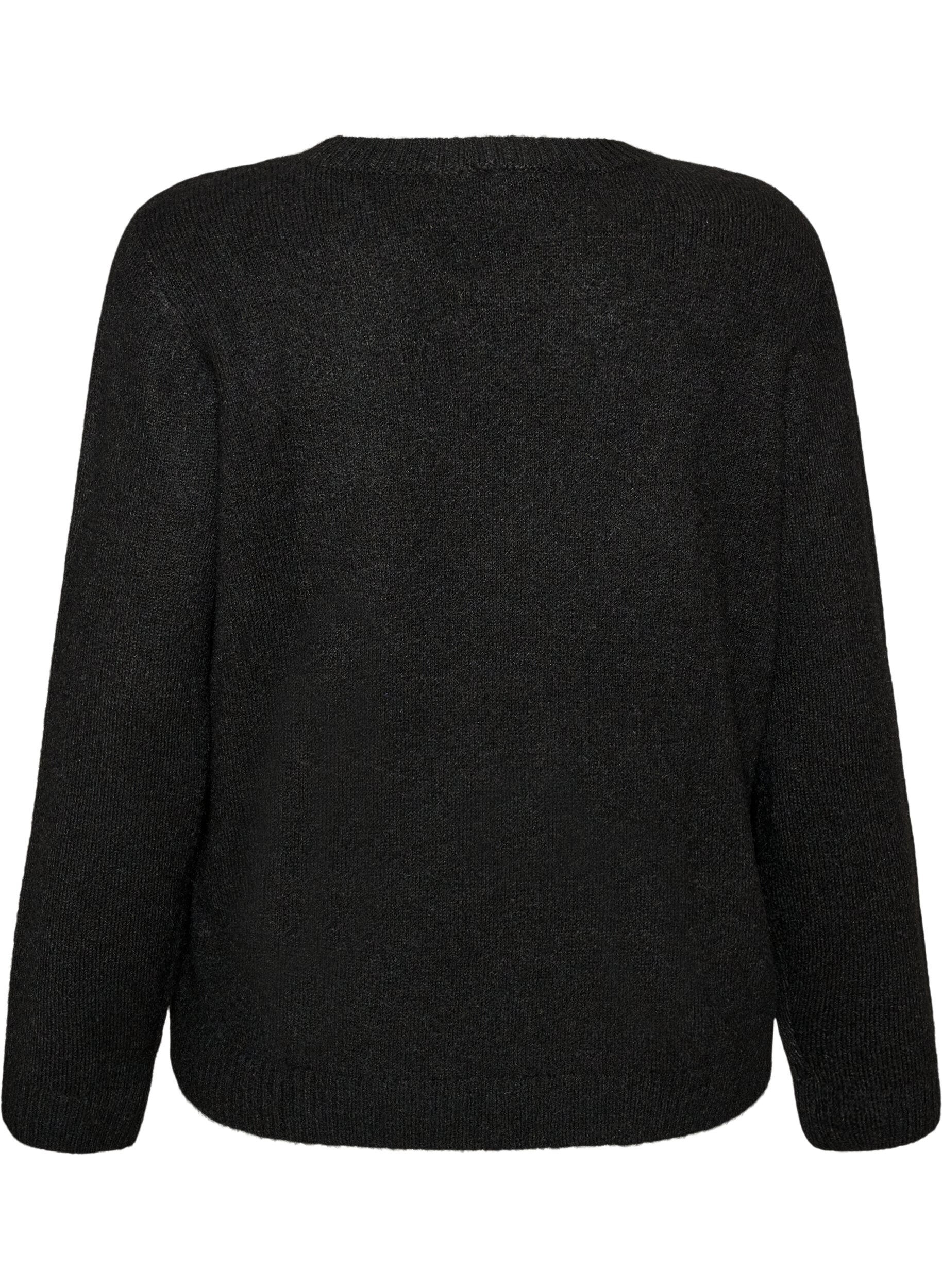 ZizziPull ample &agrave; col rond, Noir, Packshot image number 1