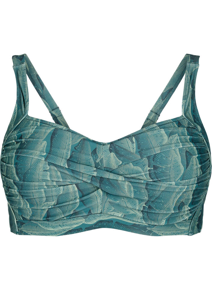 Top de bikini rembourré avec imprimés, Vert, Packshot image number 0