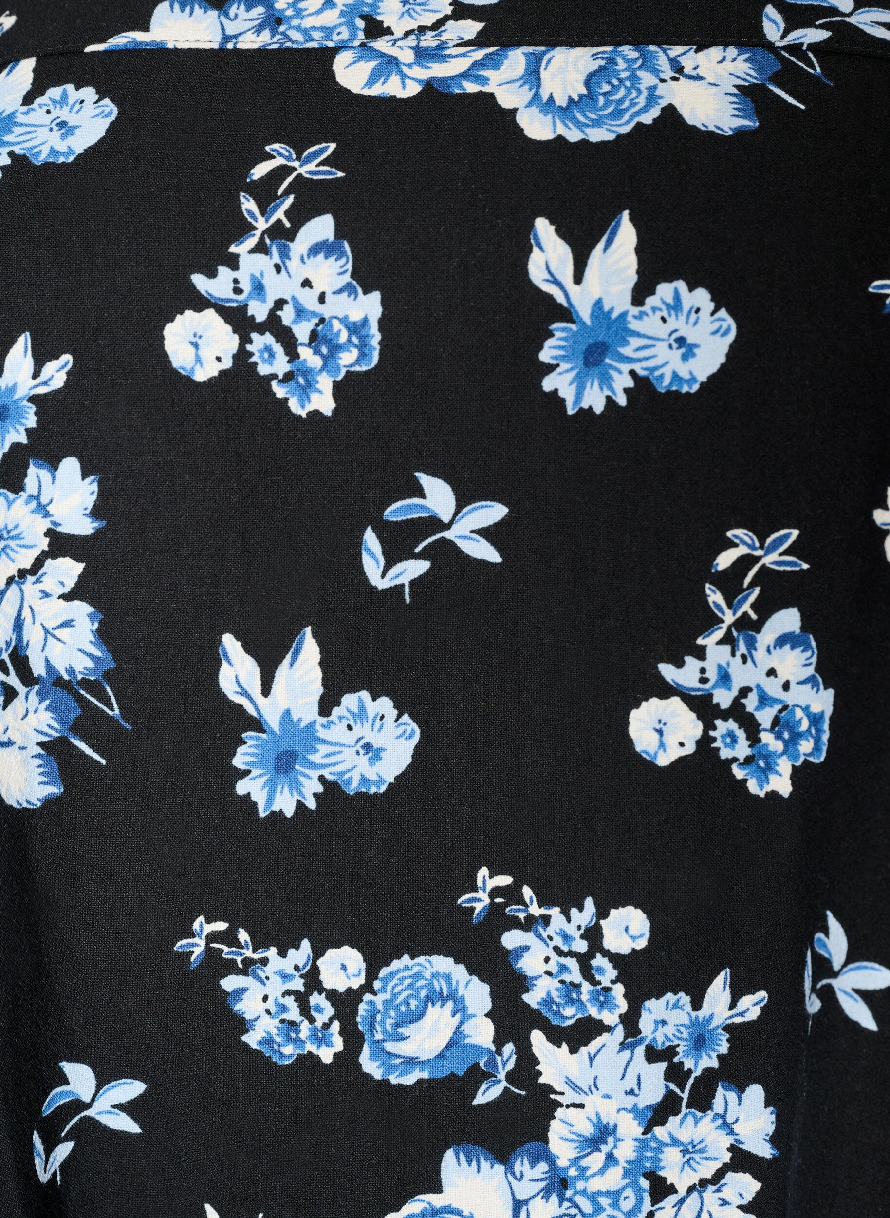 ZizziRobe en coton &agrave; manches courtes avec imprim&eacute;, Noir, Packshot image number 2