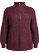 Pull en tricot avec col haut et fermeture &eacute;clair, Bordeaux, Packshot image number 0