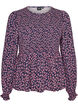 Blouse avec haut smock&eacute; et imprim&eacute; fleuri, Bleu, Packshot image number 0