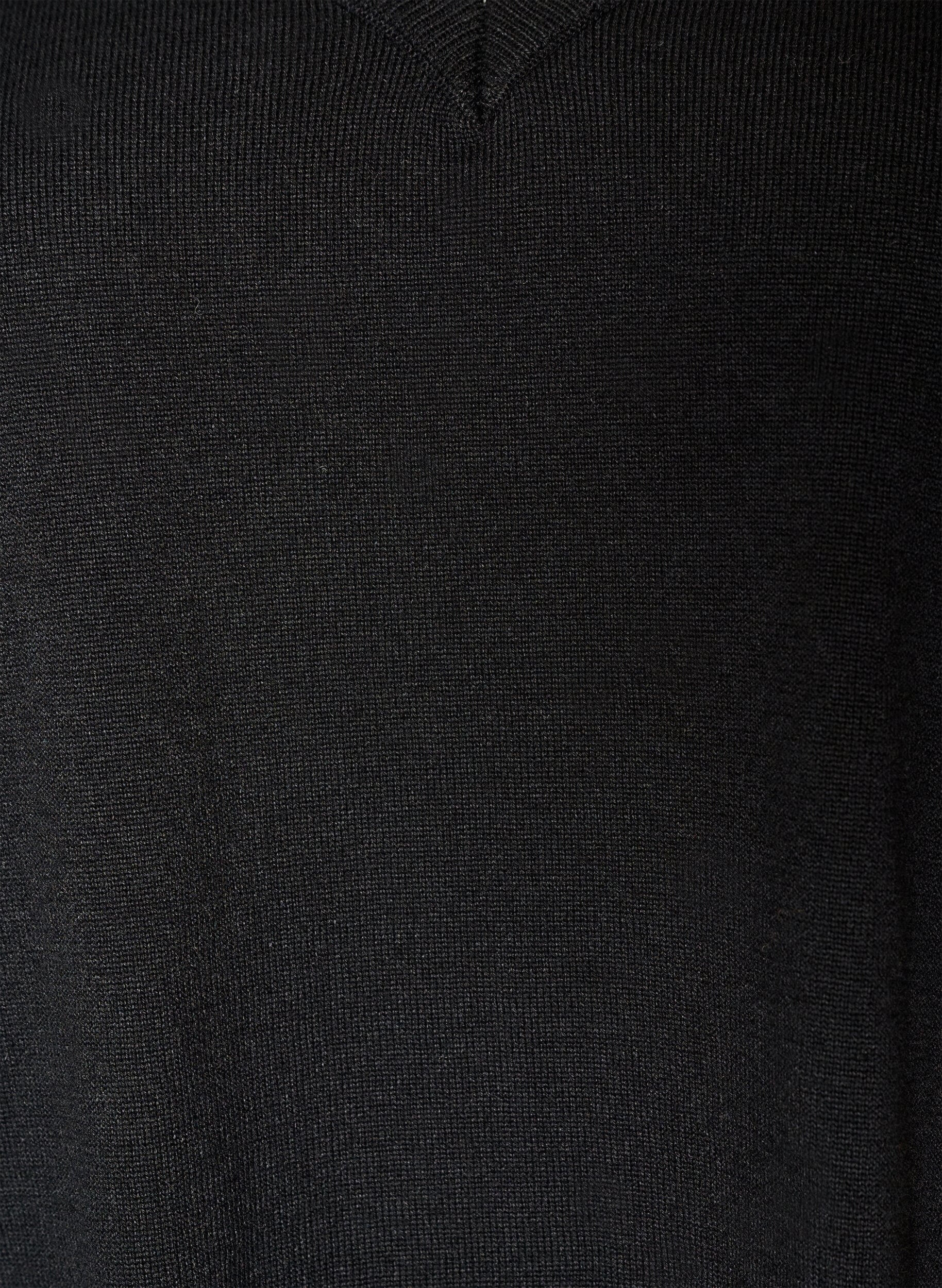 ZizziBlouse en maille avec col en V et finitions en dentelle, Noir, Packshot image number 2