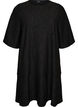Robe courte coupe &eacute;vas&eacute;e avec des rayures paillet&eacute;es, Noir, Packshot image number 0